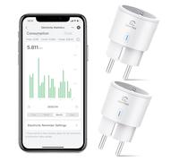EIGHTREE Enchufe Inteligente Alexa, Enchufe Wi-Fi Medidor Consumo, Compatible con Alexa&Google Home, Tomada Inteligente Programable con Temporizador, Control Remoto por APP&Voz, 10A 2300W, 2 Pack