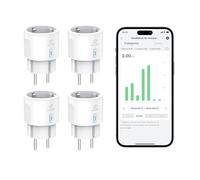 EIGHTREE Enchufe Inteligente Alexa Mini, Enchufe Wi-Fi Medidor Consumo, Compatible con Alexa&Google Home, Tomada Inteligente Programable con Temporizador, Control Remoto por APP&Voz, 4 Pack, 16A