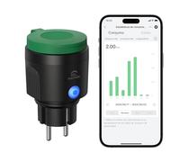 EIGHTREE Enchufe Inteligente Exterior Impermeable IP44 Con Monitorización de Consumo Energético, Enchufe Wi-Fi Compatible con Alexa, SmartThings y Google Home, Control Remoto y Voz, 2.4GHz WiFi, 16A