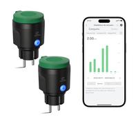 EIGHTREE Enchufe Inteligente Exterior Impermeable IP44 Con Monitorización de Consumo Energético, Enchufe Wi-Fi Compatible con Alexa, SmartThings y Google Home, Control Remoto y Voz, 2.4GHz WiFi, 16A