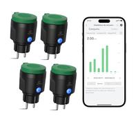 EIGHTREE Enchufe Inteligente Exterior Impermeable IP44 Con Monitorización de Consumo Energético, Enchufe Wi-Fi Compatible con Alexa, SmartThings y Google Home, Control Remoto y Voz, 2.4GHz WiFi, 16A