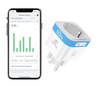 EIGHTREE Enchufe Inteligente Wi-Fi 2.4G/5GHz con Monitor de Energía, Temporizador Programable, Control por App y Voz, Compatible con Alexa/Google Home/SmartThings, 16A, 1PC