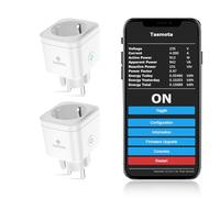 EIGHTREE Enchufe Tasmota, Enchufe Inteligente WiFi, Smart Home, ESP8685 con Home Assistant, MQTT, Domoticz, OpenHAB, ioBroker, 16A, solo 2,4GHz WLAN, 2PCs