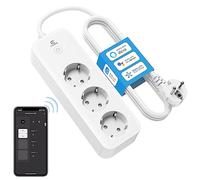 Eightree Regleta Inteligente con 3 enchufes AC, regleta WiFi Inteligente con medición de Consumo de energía y Control Remoto, Compatible con Alexa, Google Home para Control de Voz, 16A, 1,5 Metros