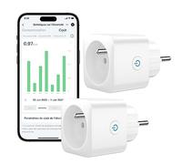 EIGHTREE - Toma conectada WiFi, toma Alexa programable, compatible con Alexa/Google Home, Smart Life APP, seguimiento de consumo, control de ventilador/aire acondicionado, 2,4 GHz Wi-Fi, 16A 3680W, 2