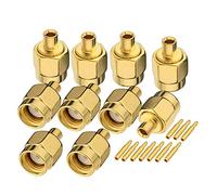 Eightwood 10 unids SMA macho enchufe soldadura montaje conector recto 50 ohmios para .86 "RG405 semirrígido cable coaxial