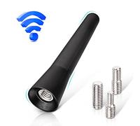 Eightwood Antena Coche Universal FM Dab Antena Radio Coche 6.5cm Mini Corta Tornillos del adaptadores M4,M5,M6 con Fuerte recepción FM/Am/Dab ecepción