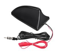 Eightwood Antena de radio amplificada de aleta de tiburón, antena FM AM universal para montaje en techo con cable de alimentación de 12 V para vehículo, coche, camión, SUV, receptor de radio estéreo,