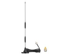 Eightwood Antena de radio móvil para coche, alta ganancia, doble banda, VHF, UHF, 136-174 MHz, 400-480 MHz, PL259, base magnética con adaptador SMA hembra a SO239 para radios BTECH Kenwood Anytone