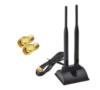 Eightwood Antena WiFi 2,4/5,8G Dual Frequency Magnetic 6dBi RPSMA Adaptador | 2 m de Cable de extensión para Tarjetas WLAN PCI WiFi Router Bluetooth Dlink