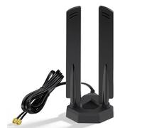 Eightwood Antena WiFi 6E 2,4 GHz 5 GHz 6 GHz WLAN Antena RP-SMA Tri-Band Antenna Base Magnética con 2M Cable de Extensión para Tarjetas WLAN Tarjeta PCI PC Bluetooth Placa base WiFi Route