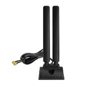 Eightwood Antena WiFi 6E de triple banda 2.4GHz 5GHz 6GHz RP-SMA Antena base magnética para PC de escritorio PCI-E 6E tarjeta Bluetooth adaptador WiFi USB router inalámbrico