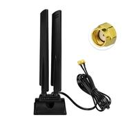 Eightwood Antena WiFi 6E de triple banda 2.4GHz 5GHz 6GHz RP-SMA Antenas WiFi Base magnética para PC de escritorio PCI-E Wlan 6E tarjeta Bluetooth adaptador USB router inalámbrico