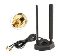 Eightwood Antena WiFi 7 2,4 GHz 5 GHz 6 GHz WLAN 6E antena RP-SMA adaptador tribanda antena base magnética con cable de extensión de 2 m para PC Bluetooth placa base WLAN tarjetas PCI WiFi Router etc.