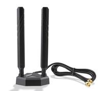 Eightwood Antena WiFi 7 2,4GHz 5GHz 6 GHz WLAN 6E Antena Adaptador tribanda | Antena Base magnética con Cable de extensión de 2 m para PC Bluetooth Placa Base WLAN Tarjetas PCI WiFi Router etc.