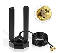 Eightwood Antena Wifi6e Alta Ganancia con Base Magnética Soporte de Tres Frecuencias: 2400-2500 MHz, 5150-5850 MHz, 5900-7125 MHz Cable Extensión de 2 Metros