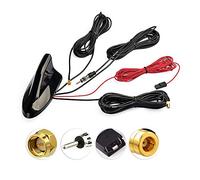 Eightwood Car Roof Top Shark Fin Antena Dab Digital Radio Coche Stereo FM/Am Radio amplificada combinada Antenna Vehicle In-Dash Head Unit GPS Sistema de navegación SMA DIN Adapter Extension Cable 5m