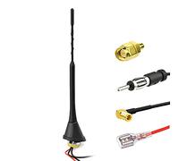 Eightwood Dab Antena automóvil Amplificador Divisor Conector SMB a DIN Antena Dab de Techo Universal 16.4ft Cable de extensión Compatible para Radio FM para automóvil Blaupunkt Pioneer Alpine