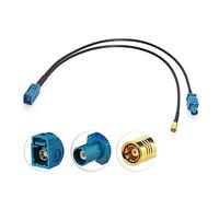 Eightwood Dab Antena Dab + Antena SMB Fakra Antenna Splitter Z Macho a Fakra Z RG174 Cable Flexible Hembra 12 Pulgadas 30 cm para recepción de Radio Digital Blaupunkt Beat TechniSat