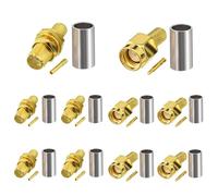 Eightwood SMA Crimp Set Conector Macho y Hembra Para RG58 LMR195 RG142 RG400 RG303 RG141 Low Loss Cable Coaxial Pigtail - 10pcs
