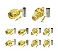 Eightwood SMA Crimp Set SMA macho SMA hembra Crimp Conector Set SMA Cable Conector Conector Montaje 10 Piezas para RG316 RG174 RG188 LMR100 Low Loss Cable Coaxial Pigtail