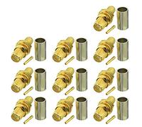 Eightwood SMA Jack Female Connector Bulkhead Straight Panel Crimp for RG58 LMR195 Cable Wireless Wlan 4G Wifi Antenna Extension Cable Wifi Camera 10pcs