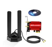 Eightwood Tarjeta WiFi 6E Intel AX210 Bluetooth 5.3 WLAN tarjeta de red WLAN PCI-E tarjeta 6G/5G/2.4G Tri Band WiFi 6E tarjeta 5374 mbit/s con Wi-Fi 6E antena + CD para PC Windows 11/10 (64 bits)