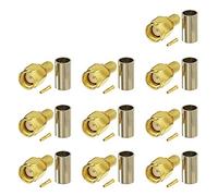 Eightwood Wlan Adaptador RP SMA Conector RP-SMA Conector de PCB Montaje en PCB de crimpado recto 10 piezas para módulo inalámbrico LMR195 RG58 RG400 RG142 Cable de RF