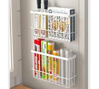 EigPluy 2 Piezas Caja De Almacenamiento De Puerta De Cocina,Adhesivo Caja De Almacenamiento Montada En Pared,Armarios/Baños/Refrigeradores Caja de Organización de Artículos Diversos (Blanco)