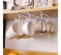 EigPluy 3 piezas Tazas Ganchos,Tazas Ganchos Debajo del Gabinete, Cocina Almacenamiento Ganchos para Tazas Utensilios de Cocina,Cinturones de Corbata,Bufanda,llaves Almacenamiento (Blanco)
