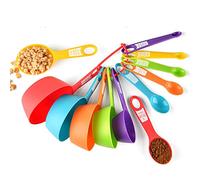 EigPluy Cucharas Medidoras,Juego 12 Piezas Cucharas y Tazas Medidoras de Plástico, Tazas Medidoras Cocina para Medir Líquidos y Los Ingredientes para Cocción y Horneado