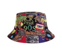 Eigso Vintage Rock Seau Chapeau pour Femme Homme 80's 90's Thème Hip Hop Eté Pêche Chapeau pour Femme Homme