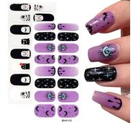 EIH 2 Piezas 32 Parches de Gel Semiendurecido Para Uñas,Pegatinas Para Uñas Halloween,Uñas De Gel,Pegatinas Uñas Semipermanente,Tiras de Esmalte de Uñas Duraderas Para Mujeres,Niñas