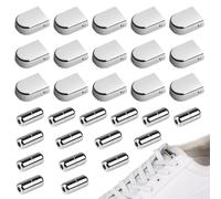 EIH1 30 Piezas Hebilla de Cierre para Cordones de Zapato, Dos Estilos de Conector de Metal Tensor sin Tiel Cierres Elásticos Punteras, Para Adultos, Niños, Ancianos