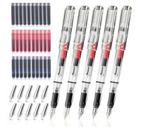 EIH1 Caligrafía Set 5 plumas de caligrafía con 10 puntas intercambiables y diferentes y 30 cartuchos de tinta en 3 colores conjunto de caligrafía para principiantes para tarjetas
