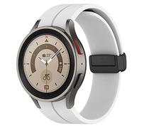 EIHAIHIS 20mm Correa con Fuerte Cierre Plegable Magnética para Samsung Galaxy Watch 5/4 40mm 44mm, Banda Ajustable de Silicona Suave para Galaxy Watch 5 Pro 45mm/LTE 44mm/Watch 4 42mm 46mm, Blanco