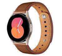 EIHAIHIS 20mm Correa de Cuero para Samsung Galaxy Watch 4/5 40mm 44mm/Watch 5 Pro 45mm/LTE 44mm, Elegante y Ajustable Pulseras de Reemplazo para Amazfit GTR 42mm/GTS/GTS 2/2e/3/4/Bip/Bip lite, Marrón