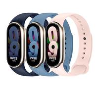 EIHAIHIS Correa de repuesto de 3 piezas compatible con Xiaomi Mi Band 10 9 8 para hombre mujer, Correa deportiva ajustable de silicona suave para la pulsera Xiaomi Band Mi 10 9 8