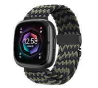EIHAIHIS Correa elástica trenzada para Fitbit Versa 4/Versa 3/Sense 2/Sense, correa de reloj para mujeres y hombres, hebilla estilo paracaídas, pulsera deportiva de nailon de tela suave, accesorios