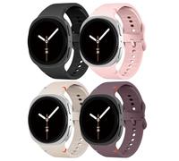 EIHAIHIS Paquete de 4 correas para Samsung Galaxy Watch 8 de 40 mm, 44 mm, Galaxy Watch 8 Classic de 46 mm, correa de repuesto de silicona suave sin huecos, para mujeres y hombres, M/L-22mm width