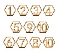 EIHI 1-10 Números Mesa Boda Números - 10PCS Números de Mesa de Madera - Números de Mesa de Boda - Números de Mesa de Boda Restaurante - Números de Mesa con Base de Soporte