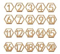 EIHI 1-20 Números Mesa Boda Números - 20PCS Números de Mesa de Madera - Números de Mesa de Boda - Números de Mesa de Boda Restaurante - Números de Mesa con Base de Soporte