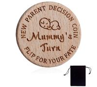 EIHI 1 Piece Wooden Decision Coin Un gran regalo para los padres de un nuevo bebé, Una moneda de decisión perfecta como regalo de embarazo o bautizo