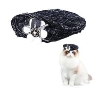 EIHI 1 Pieza Trenzado Pequeño Perfume Flor Sombrero Mascota Gato Perro Accesorios Camelia Flor para Perros Ajustable Negro， Adecuado para la mayoría de las mascotas