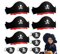 EIHI 10 Piezas Accesorios de Disfraz de Pirata, 5 Sombreros & 5 Vendaje, Gadgets de Fieltro, Accesorios de Pirata, Adecuados para Decoraciones de Halloween, Juego de Roles