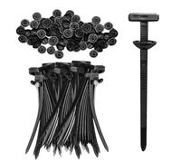 EIHI 100 Piezas Nylon Universal Cable tie Buckle,Hebillas Universales de para atar Cables, Abrazaderas Plastico - Para Guardabarros, Maletero, Reparación de Automóviles