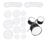 EIHI 14 Piezas Gel Drum Kit Dampers Suave Oval y Oval Largo Drum Kit Damping Pads Tone Control for Cymbals Drum Kit Skins