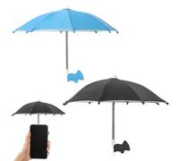 EIHI 2 PCS Soporte multifuncional para teléfono celular, bonito paraguas con ventosa para teléfono móvil, soporte ajustable para teléfono para agarre de teléfono (azul y negro)