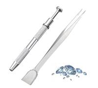 EIHI 2 piezas alicates de perforación de bolas, pinzas de joyería, herramienta de recogida de piedras preciosas de diamante