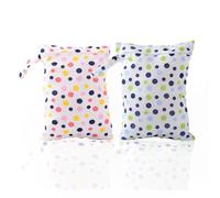 EIHI 2 Piezas Bolsas De Pañales Mojados,Bolsa Pañales Impermeable para Bebe,Bolsa Impermeable De Tela,Bolsa para Pañales Bebe con Cremallera,para Viajes,Playa,Piscina